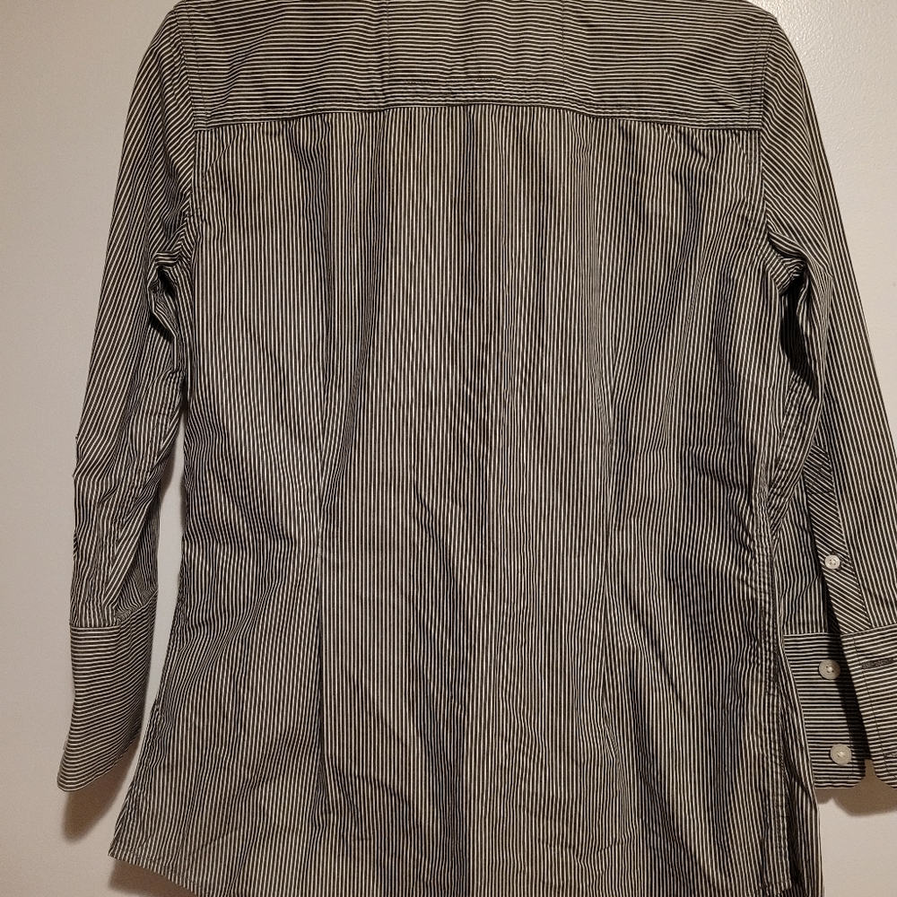 SUPERDRY Superior Quality Cotton Shirt - Navy w/White Stripe - Picture 7 of 10